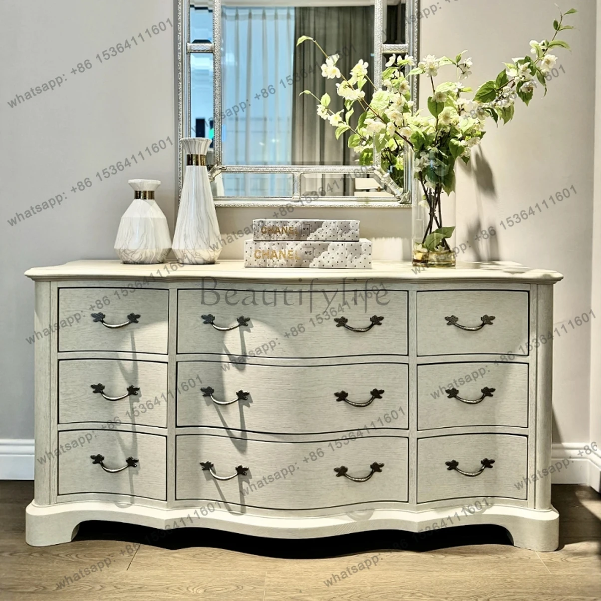 Solid wood nine-chest cabinet, simple modern TV entrance cabinet
Solid wood nine-chest cabinet, simple modern TV entrance cabinet
