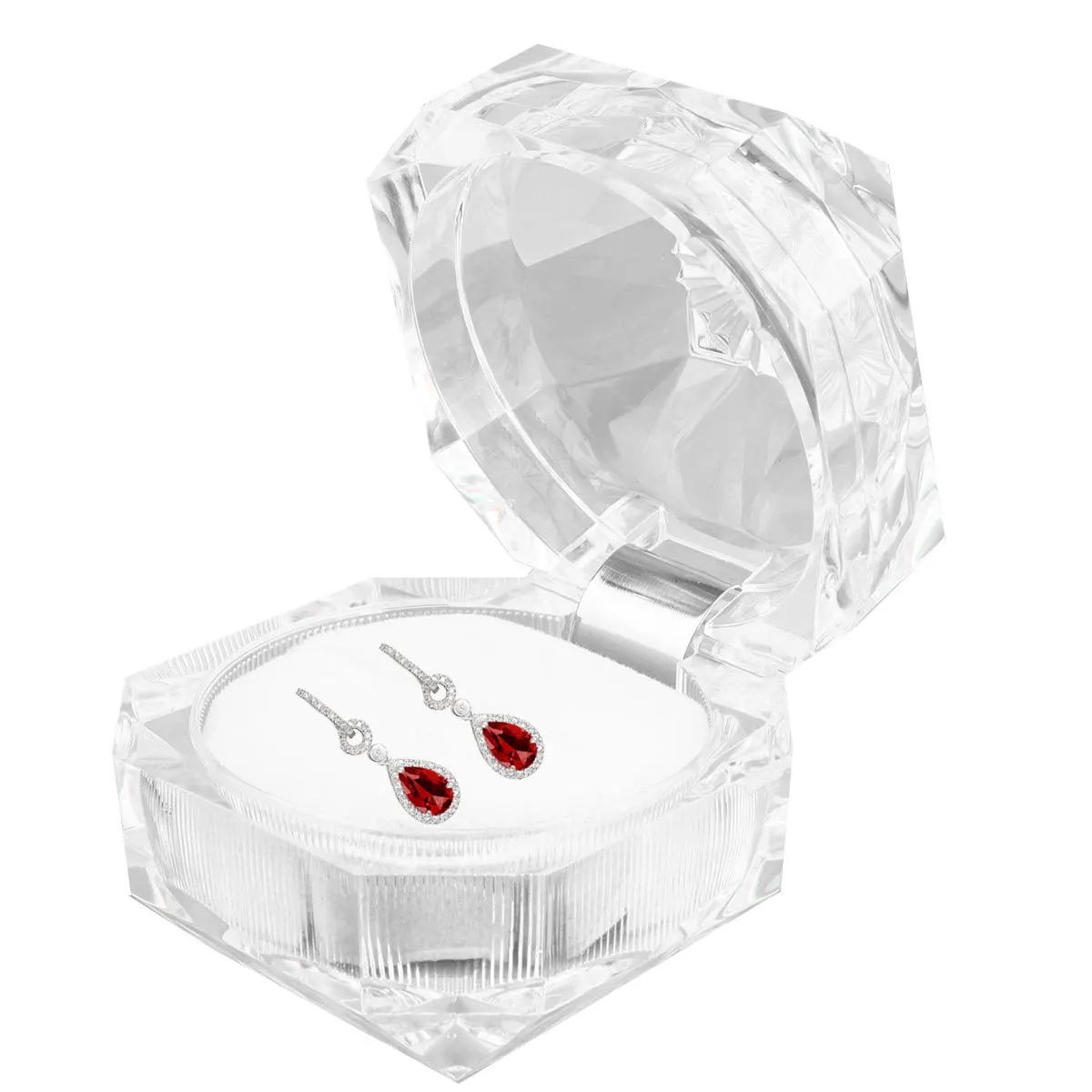 Delicate Transparent Ring Box Fashion Jewelry Storage Case for Rings Earrings Studs Display Wedding Gift Packaging Box White
Delicate Transparent Ring Box Fashion Jewelry Storage Case for Rings Earrings Studs Display Wedding Gift Packaging Box White