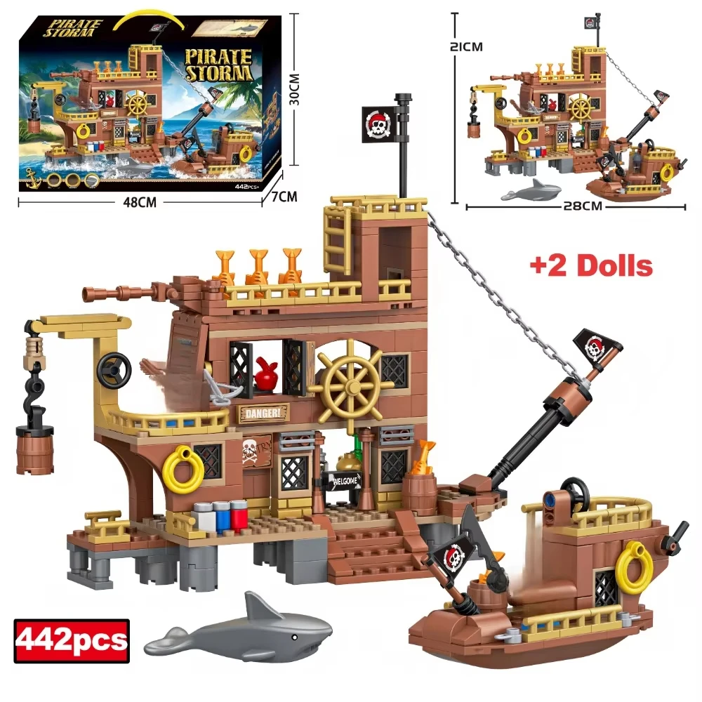 442 PCS MOC Small Pirate Ship Dock Building Blocks Set Toys, DIY Island Treasure Chest Toy, Game Scene Decor, Perfect Gift
442 PCS MOC Small Pirate Ship Dock Building Blocks Set Toys, DIY Island Treasure Chest Toy, Game Scene Decor, Perfect Gift