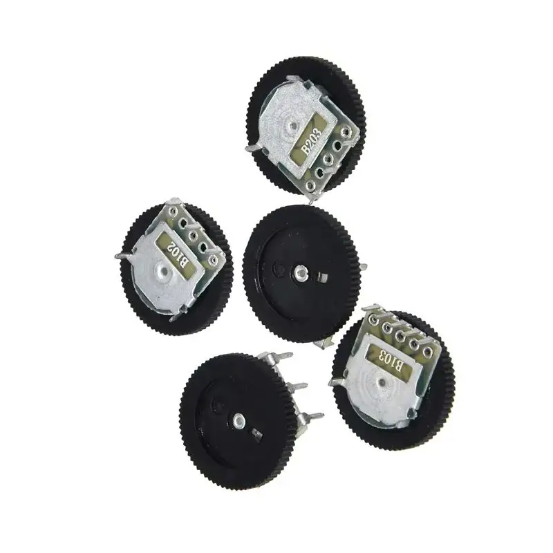 10Pcs Single Dial Potentiometer 1K 2k 5K 10K 20K 50K 100K Ohm Volume Switch Disk 3 pin B102 B502 B103 B203 B503 B104.
10Pcs Single Dial Potentiometer 1K 2k 5K 10K 20K 50K 100K Ohm Volume Switch Disk 3 pin B102 B502 B103 B203 B503 B104.