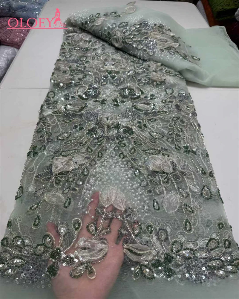 OLOEY France High-End Luxury Elegant Yellow Handmade Beaded Lace Fabric Nigerian With Sequins Mesh Lace Fabric For Wedding Dress
OLOEY France High-End Luxury Elegant Yellow Handmade Beaded Lace Fabric Nigerian With Sequins Mesh Lace Fabric For Wedding Dress