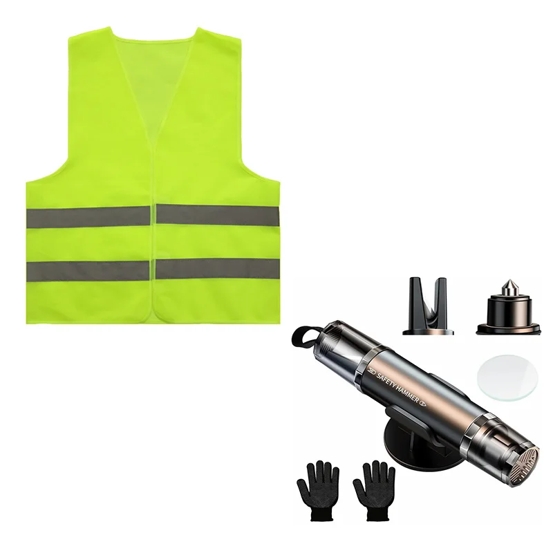 Car Reflective Safety Traffic Vest Cycling Motor Sports Vest with Car Safety Hammer Emergency Escape Tool Window Breaker
Car Reflective Safety Traffic Vest Cycling Motor Sports Vest with Car Safety Hammer Emergency Escape Tool Window Breaker