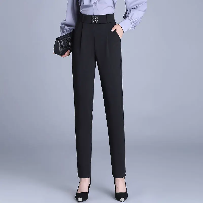 High Waist Women Suit Pants Spring Autumn Office Ladies Korean Fashion Trousers Casual Button Loose Female Black Straight Pants
High Waist Women Suit Pants Spring Autumn Office Ladies Korean Fashion Trousers Casual Button Loose Female Black Straight Pants