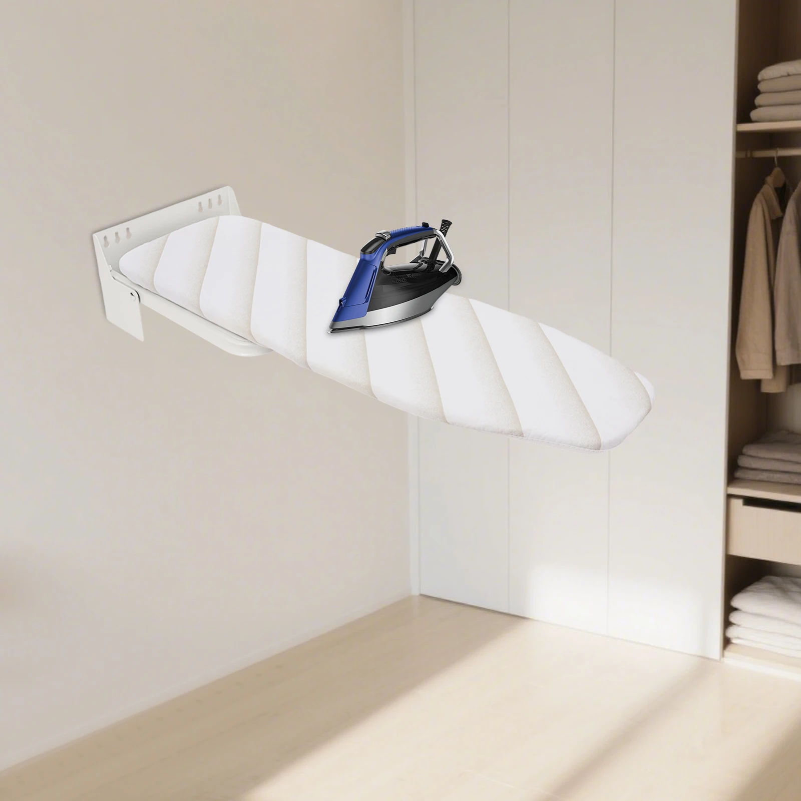 Wall Mounting Heat Insulation Folding Ironing Board Up and Down Flipping, Load 10-15kg for Homes, Laundry, Clothing Stores
Wall Mounting Heat Insulation Folding Ironing Board Up and Down Flipping, Load 10-15kg for Homes, Laundry, Clothing Stores