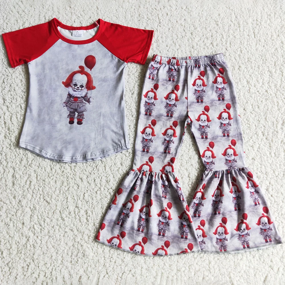 RTS Wholesale Baby Girl Clothes Short Sleeve T-shirt Bell Bottom Outfits Halloween Kids Boutique Clothing Fashion Girls Suit New
RTS Wholesale Baby Girl Clothes Short Sleeve T-shirt Bell Bottom Outfits Halloween Kids Boutique Clothing Fashion Girls Suit New