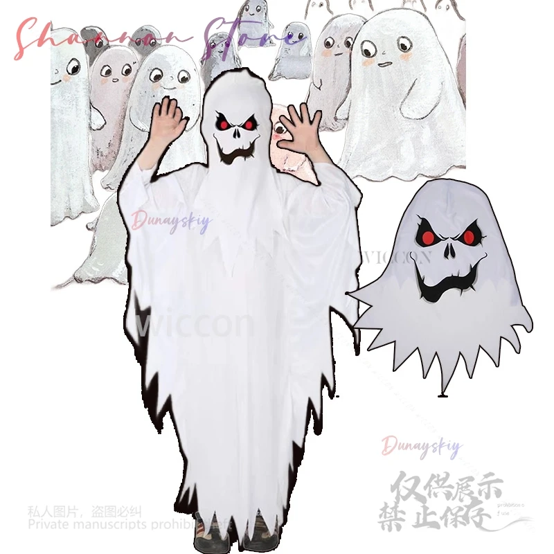 Kids Costume - Playful White Ghost Outfit Hood Cape Spooky Yet Cute Cosplay Set for Boys Girls Trick or Halloween Treat Approved
Kids Costume - Playful White Ghost Outfit Hood Cape Spooky Yet Cute Cosplay Set for Boys Girls Trick or Halloween Treat Approved