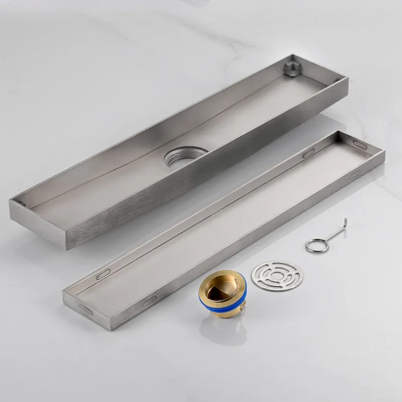 Bathroom thickened 304 stainless steel long row embedded floor drain hidden, toilet slope drainage deodorant floor drain
Bathroom thickened 304 stainless steel long row embedded floor drain hidden, toilet slope drainage deodorant floor drain