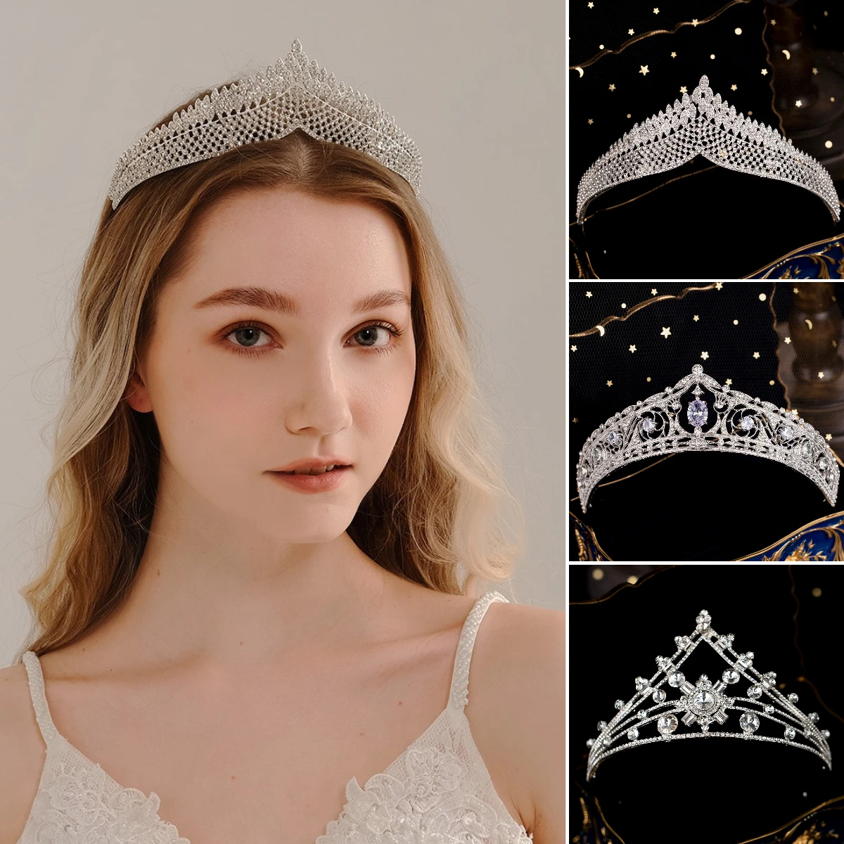 Rhinestone Bridal Wedding Tiara Crown New Crystal Hair Jewelry Headdress Hair Dress Accessories Jewelry Halloween Party Hairband
Rhinestone Bridal Wedding Tiara Crown New Crystal Hair Jewelry Headdress Hair Dress Accessories Jewelry Halloween Party Hairband