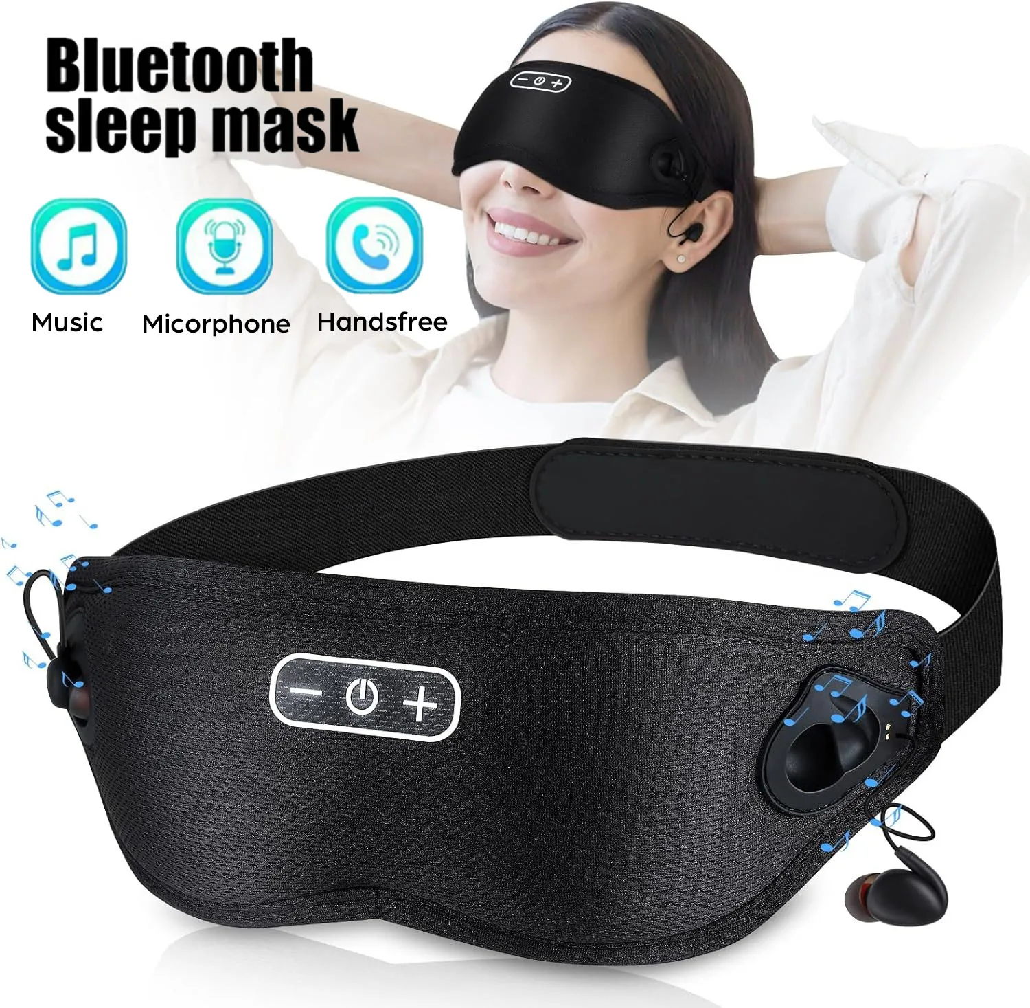 Беспроводная Bluetooth-маска для сна с затычками для ушей, 3D повязка на глаза, мягкая музыкальная гарнитура, наушники с громкой связью, регулируемые
Беспроводная Bluetooth-маска для сна с затычками для ушей, 3D повязка на глаза, мягкая музыкальная гарнитура, наушники с громкой связью, регулируемые