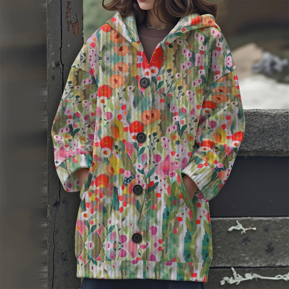 Светлые цветочные элементы Длинный свитер Женская одежда с цветочным принтом 2025 Новый женский повседневный женский свитер с капюшоном
Светлые цветочные элементы Длинный свитер Женская одежда с цветочным принтом 2025 Новый женский повседневный женский свитер с капюшоном