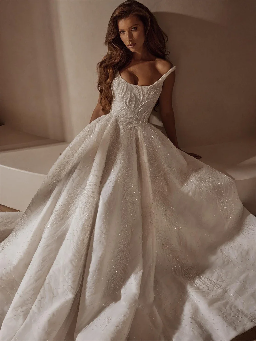 Flavinke Customized Pearls Beaded Wedding Dresses for Women Sweet A-line Bride Dresses Sleeveless Gown Luxury Robe De Mariee
Flavinke Customized Pearls Beaded Wedding Dresses for Women Sweet A-line Bride Dresses Sleeveless Gown Luxury Robe De Mariee