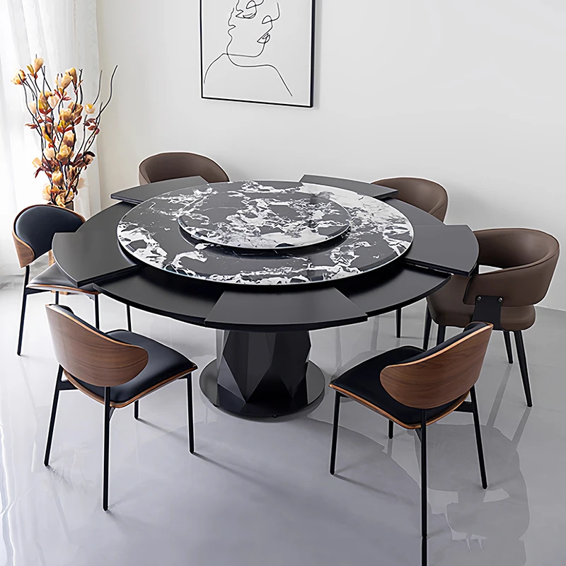 Round Black Dining Table Home Extendable Waterproof Luxury Dining Table Folding Turntable Moveis Para Casa Living Room Furniture
Round Black Dining Table Home Extendable Waterproof Luxury Dining Table Folding Turntable Moveis Para Casa Living Room Furniture