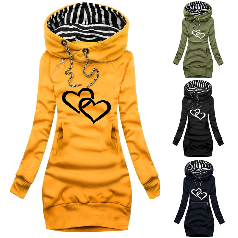 Fashion Women's Print Hooded Sweater Dress Autumn and Winter Long Sleeve Slim Hoodied Dress Fit Pullovers Sweatshirt Tops Dress
Fashion Women's Print Hooded Sweater Dress Autumn and Winter Long Sleeve Slim Hoodied Dress Fit Pullovers Sweatshirt Tops Dress