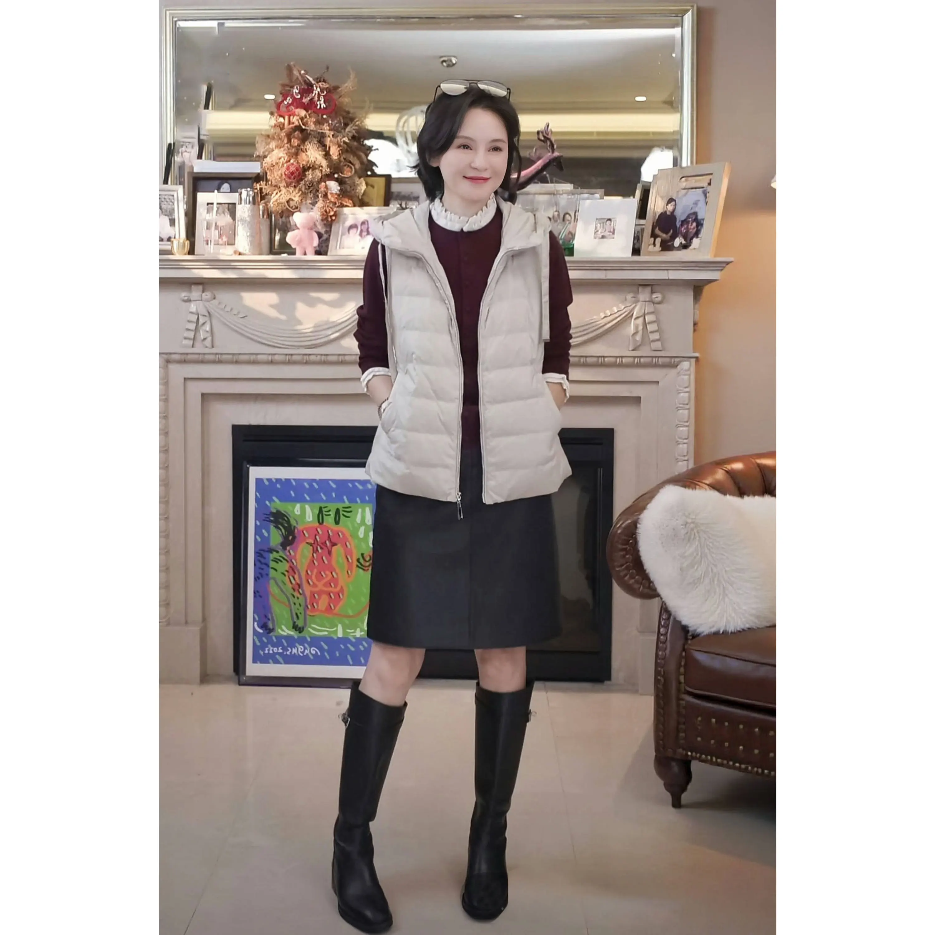 Autumn Winter Puffer Vest Fluffy Warm Hooded Dstring 90 White Goose down Bunting Coat for Women Commute Sle Regular Fit
Autumn Winter Puffer Vest Fluffy Warm Hooded Dstring 90 White Goose down Bunting Coat for Women Commute Sle Regular Fit