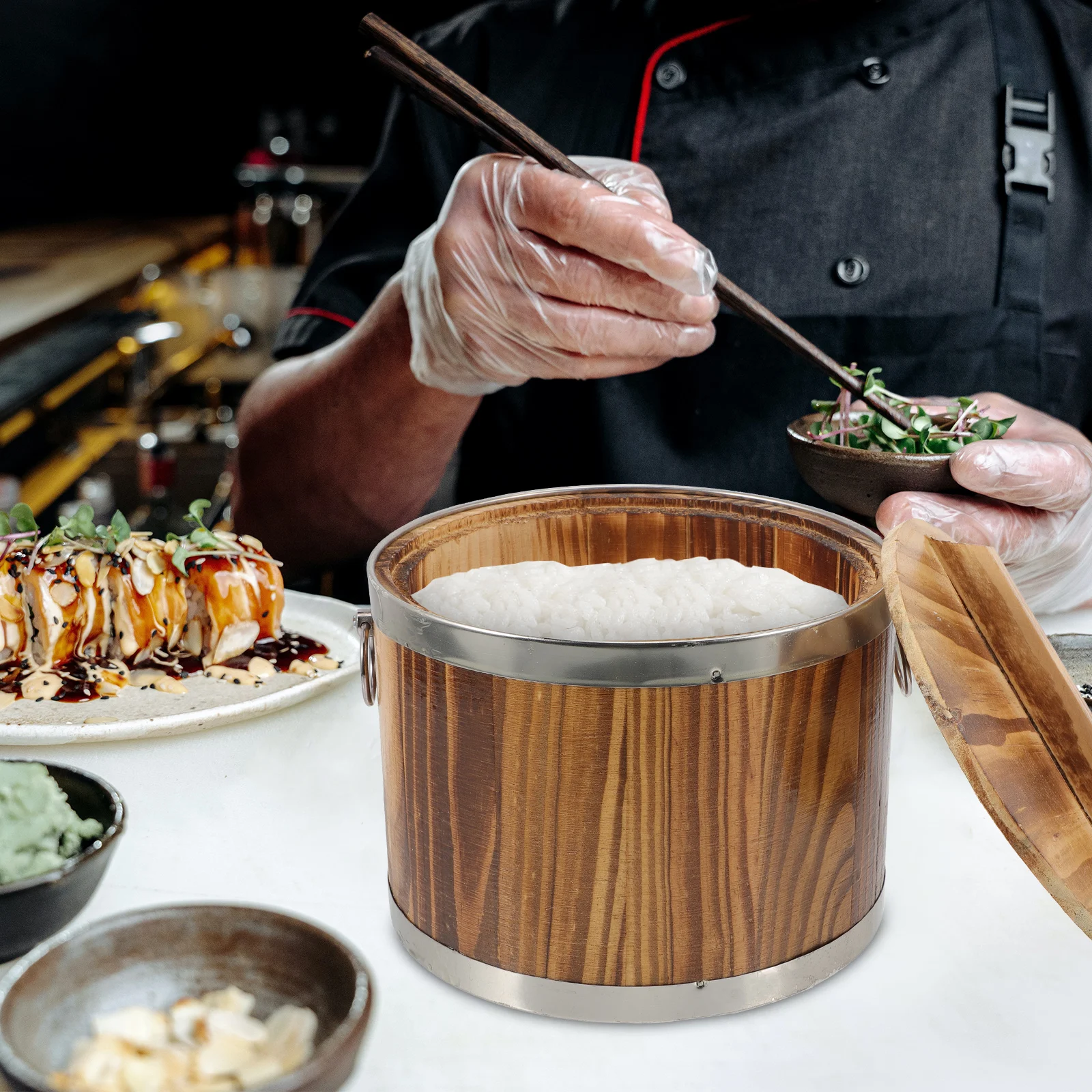 Rice Steamed Bucket Food Storage Container Wooden Kitchen Supply Lightweight Compact Rice Bucket Container Lid
Rice Steamed Bucket Food Storage Container Wooden Kitchen Supply Lightweight Compact Rice Bucket Container Lid
