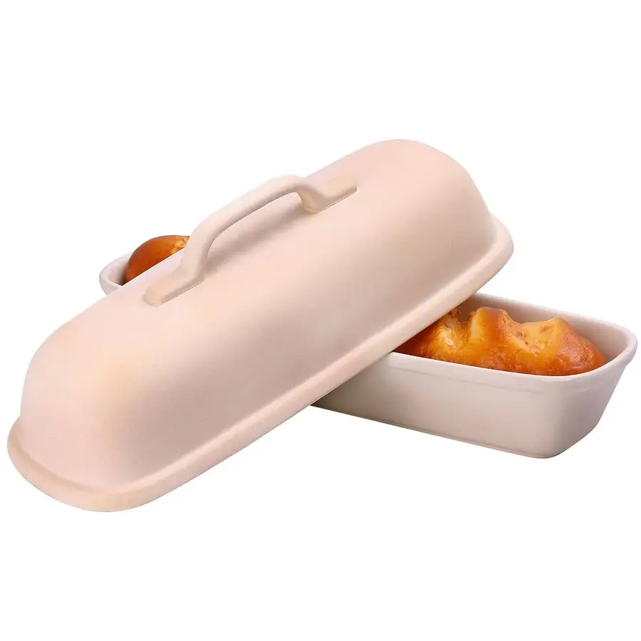 Superstone Covered Baker,Unglazed stoneware bakeware,Square Bread Porcelain Baking Pan,Bakes Italian Bread with Light Crumb and
Superstone Covered Baker,Unglazed stoneware bakeware,Square Bread Porcelain Baking Pan,Bakes Italian Bread with Light Crumb and