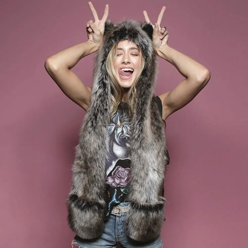 Windproof 3 in1 Scarf Gloves Hat Set Fluffy Plush Warm Animal Hat Cosplay Costume Neck Warmer Winter Cap Outdoor
Windproof 3 in1 Scarf Gloves Hat Set Fluffy Plush Warm Animal Hat Cosplay Costume Neck Warmer Winter Cap Outdoor