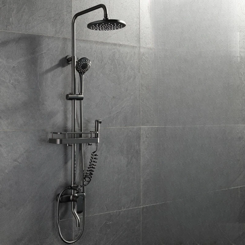 Full copper shower set, black household shower, booster nozzle
Full copper shower set, black household shower, booster nozzle