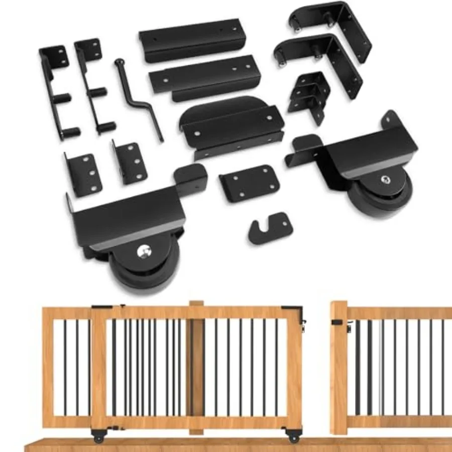 Sliding Gate Kit Heavy Duty Sliding Gate Hardware for Smooth, Secure Gate Operation and Easy Installation, Black
Sliding Gate Kit Heavy Duty Sliding Gate Hardware for Smooth, Secure Gate Operation and Easy Installation, Black