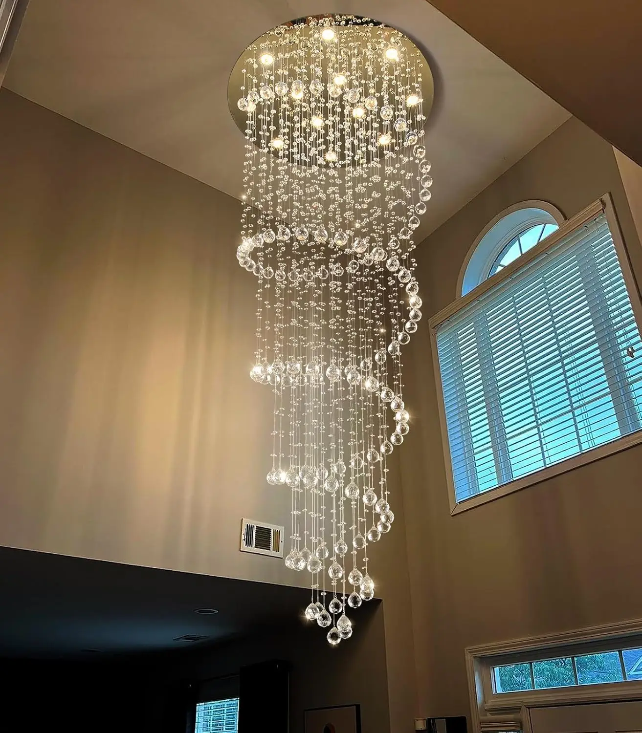 118" Crystal Glam Chandelier with Dimmable LED, Remote, Gold, for High Ceilings
118" Crystal Glam Chandelier with Dimmable LED, Remote, Gold, for High Ceilings