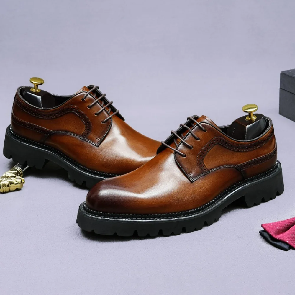 Mens Genuine Leather Dress Shoes Handcrafted Lightweight Breathable Business Formal Derby High Quality British Wedding Shoes
Mens Genuine Leather Dress Shoes Handcrafted Lightweight Breathable Business Formal Derby High Quality British Wedding Shoes