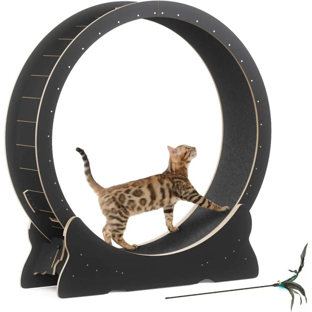 Cat Exercise Wheel, 43.3 inch Cat Wheel for Indoor Cats with Carpeted Runway,Cat Treadmill with Removable Carpet and Cat Teaser,
Cat Exercise Wheel, 43.3 inch Cat Wheel for Indoor Cats with Carpeted Runway,Cat Treadmill with Removable Carpet and Cat Teaser,