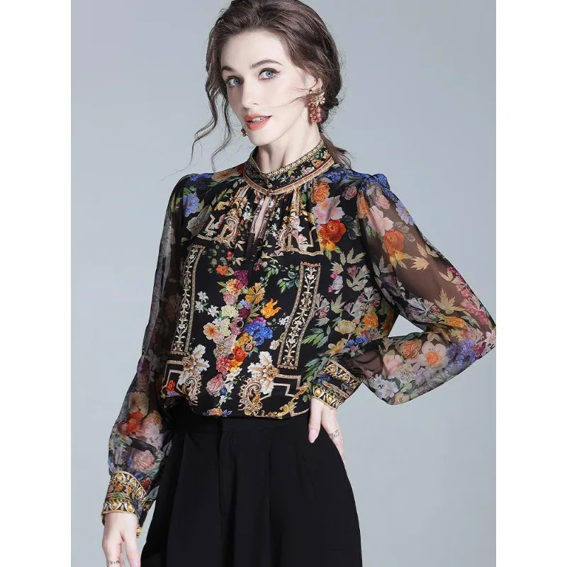 New Spring and Summer Faux Silk Shirt for Women Vintage Printed Top From Well-known European Brand Noble and Light Luxury Shirt
New Spring and Summer Faux Silk Shirt for Women Vintage Printed Top From Well-known European Brand Noble and Light Luxury Shirt