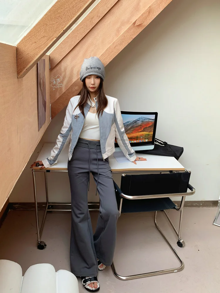 Slim Fit ort Jaet Women's Autumn Winter High Design Sense Splice Color Colion Street Sle Zipper Closure Polyester Blend
Slim Fit ort Jaet Women's Autumn Winter High Design Sense Splice Color Colion Street Sle Zipper Closure Polyester Blend