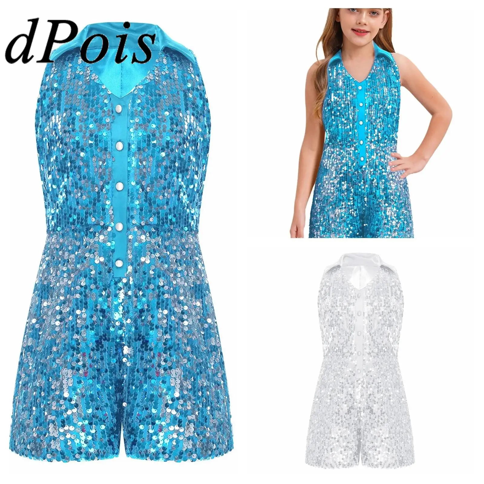 Children Sequins Shorty Unitards Jazz Dance Party Jumpsuit Sleeveless Bodysuit Summer Clothing Featival Costumes Girl Clothes
Children Sequins Shorty Unitards Jazz Dance Party Jumpsuit Sleeveless Bodysuit Summer Clothing Featival Costumes Girl Clothes