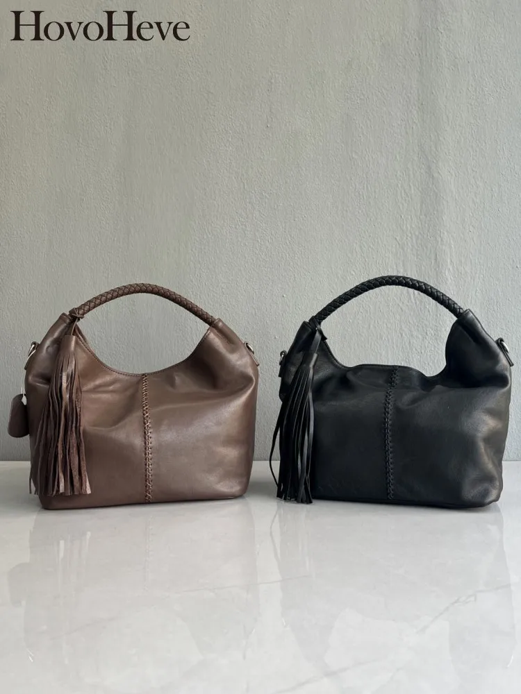 Fashion Female Genuine Leather Crossbody Bags Versatile Ladies Handmade Handbag Solid Color Sheepskin Tassel Single Shoulder Bag
Fashion Female Genuine Leather Crossbody Bags Versatile Ladies Handmade Handbag Solid Color Sheepskin Tassel Single Shoulder Bag