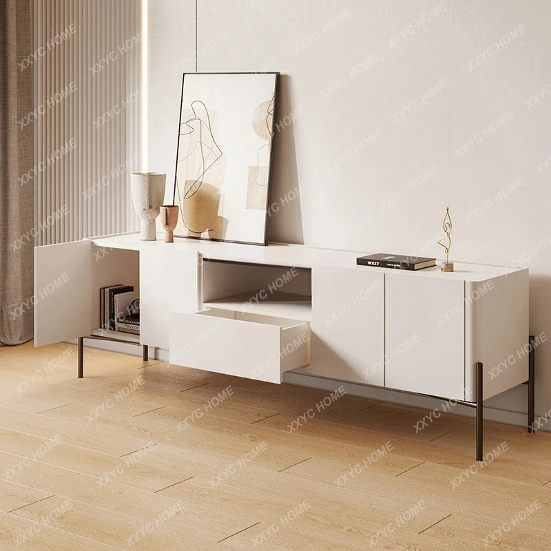 Llight luxury paint TV cabinet living room high foot cream wind wall locker
Llight luxury paint TV cabinet living room high foot cream wind wall locker