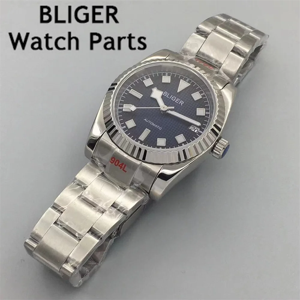 BLIGER 36 мм/39 мм мужские часы NH35 автоматические часы с механическим механизмом синий циферблат с сапфировым стеклом зеленый светящийся стальной ремешок
BLIGER 36 мм/39 мм мужские часы NH35 автоматические часы с механическим механизмом синий циферблат с сапфировым стеклом зеленый светящийся стальной ремешок