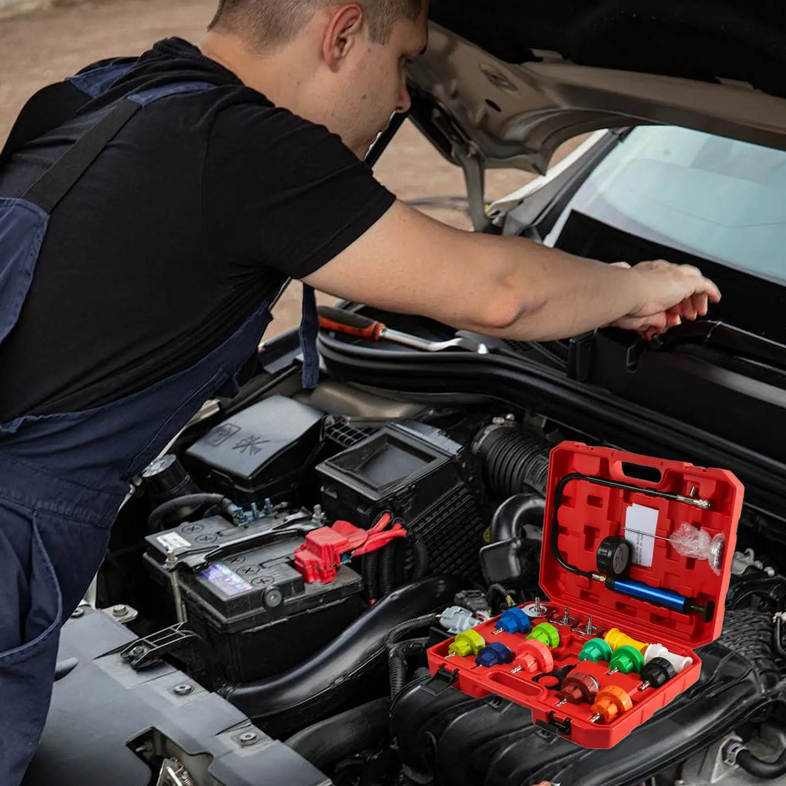 Radiator Pressure Tester Kit Vacuum Refill Automotive Tools Leak Tester Vacuum Coolant Fill Kit For Diagnostic Detection
Radiator Pressure Tester Kit Vacuum Refill Automotive Tools Leak Tester Vacuum Coolant Fill Kit For Diagnostic Detection
