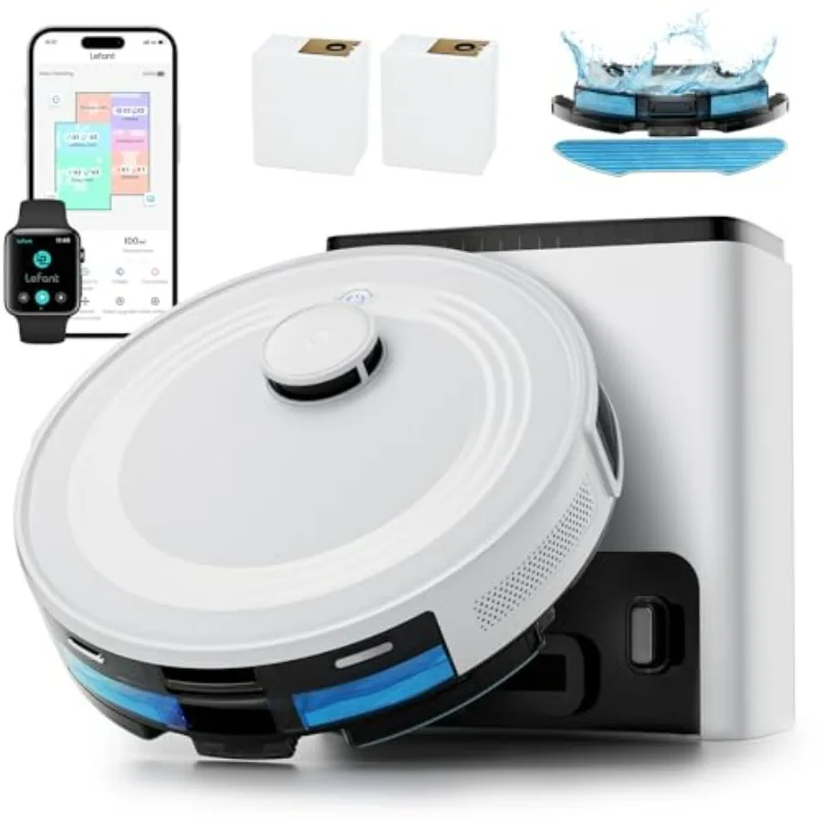 LiDAR Robot Vacuum and Mop for Home Use, ABS Plastic, Black, 75-Day Self-Emptying 6000Pa Suction
LiDAR Robot Vacuum and Mop for Home Use, ABS Plastic, Black, 75-Day Self-Emptying 6000Pa Suction