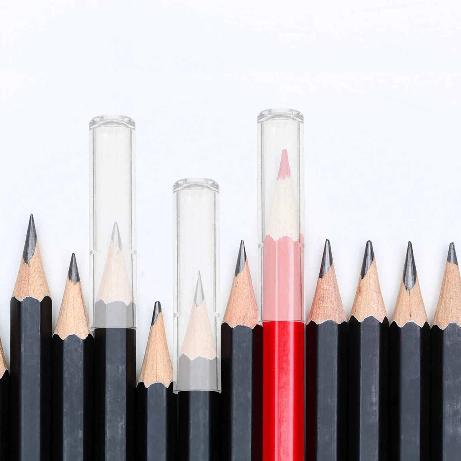 100pcs Pencil Cap Extender Transparent Plastic Holder For Short Pencils Clear Stationery Tool School Office Teaching Supplies
100pcs Pencil Cap Extender Transparent Plastic Holder For Short Pencils Clear Stationery Tool School Office Teaching Supplies