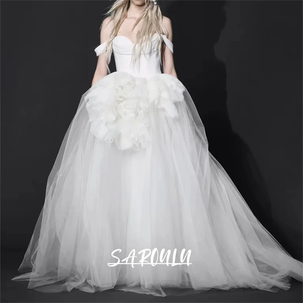 SAROULU Crepe Long Wedding Dress for Women 2025 Off the Shoulder Court Train Florals Plus Size Bride Dresses Customized Bridal
SAROULU Crepe Long Wedding Dress for Women 2025 Off the Shoulder Court Train Florals Plus Size Bride Dresses Customized Bridal