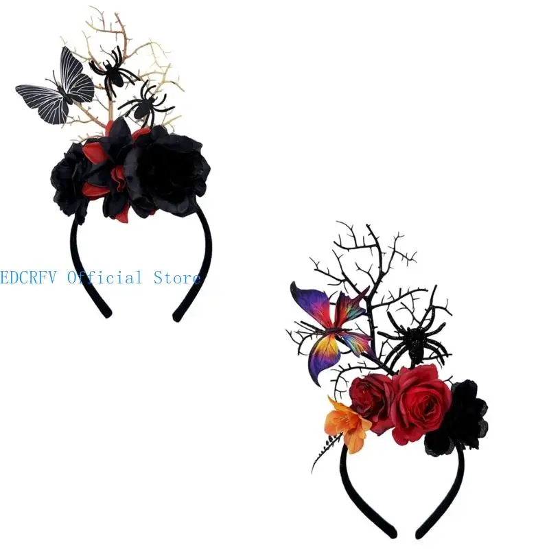 652F Gothic Theme Flower Branch Headbands with Realistic Spiders Halloween Hair Accessories for Adult Festival Headpiece
652F Gothic Theme Flower Branch Headbands with Realistic Spiders Halloween Hair Accessories for Adult Festival Headpiece