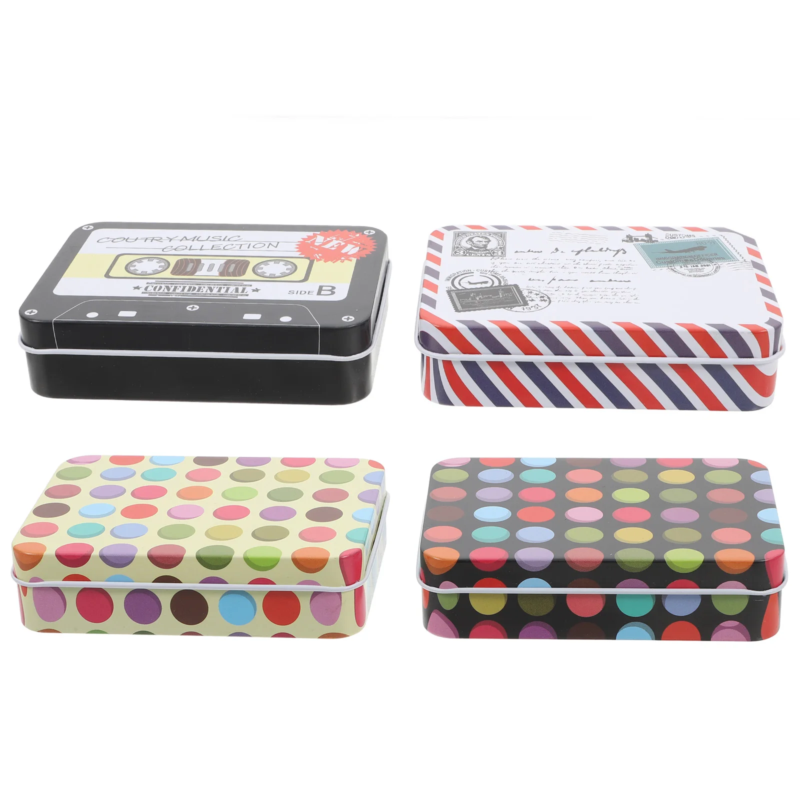 4 Pcs Card Storage Box Mini Portable Tinplate Container Creative Design Cartoon Boxes Small Empty Tin Metal Pencil Case Tea Tin
4 Pcs Card Storage Box Mini Portable Tinplate Container Creative Design Cartoon Boxes Small Empty Tin Metal Pencil Case Tea Tin