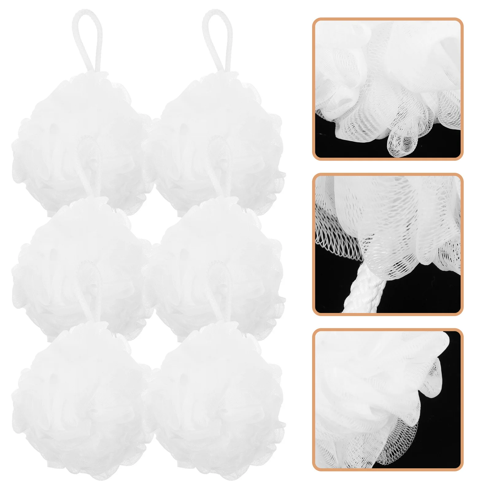 6pcs Bath Loofahs Premium Pe Material Exfoliating Shower Sponge Daily Use Lanyard Design Quick-Drying Portable Bathing Ball
6pcs Bath Loofahs Premium Pe Material Exfoliating Shower Sponge Daily Use Lanyard Design Quick-Drying Portable Bathing Ball