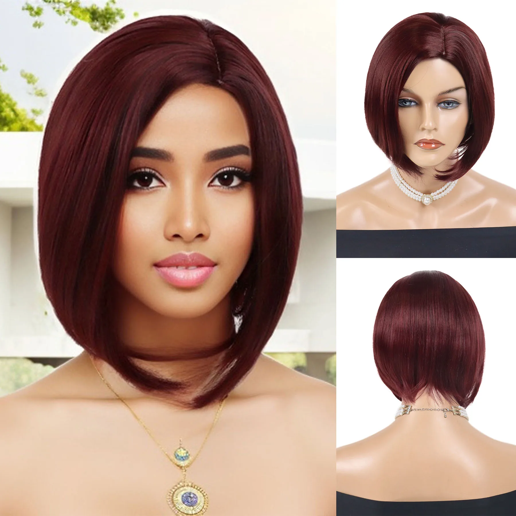 Red Bob Wig Synthetic European and American Short Straight Wigs for Women Daily Party Cosplay Halloween Costume Heat Resistant
Red Bob Wig Synthetic European and American Short Straight Wigs for Women Daily Party Cosplay Halloween Costume Heat Resistant