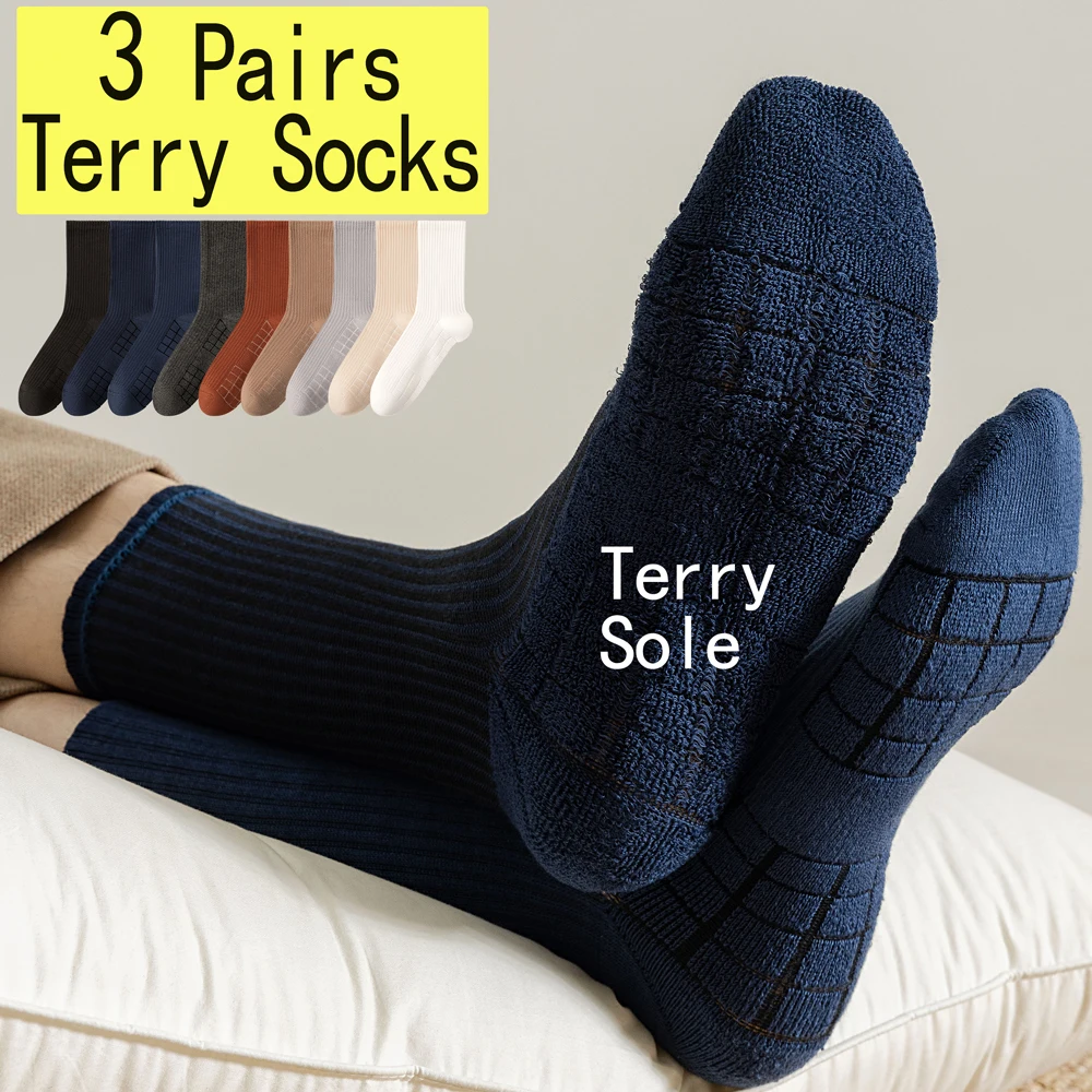 3 Pairs Thermal Casual Athletic Socks Men's Terry Sole Crew Running Socks Cotton Blend Shock Absorbing Non-Slip Winter Socks
3 Pairs Thermal Casual Athletic Socks Men's Terry Sole Crew Running Socks Cotton Blend Shock Absorbing Non-Slip Winter Socks