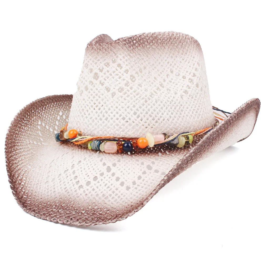 Women's Spring/summer Handmade Hollow Breathable Sunshade Straw Hat Gradient Spray Paint Hat Curved Brim Cowboy Hat Casual Hat
Women's Spring/summer Handmade Hollow Breathable Sunshade Straw Hat Gradient Spray Paint Hat Curved Brim Cowboy Hat Casual Hat