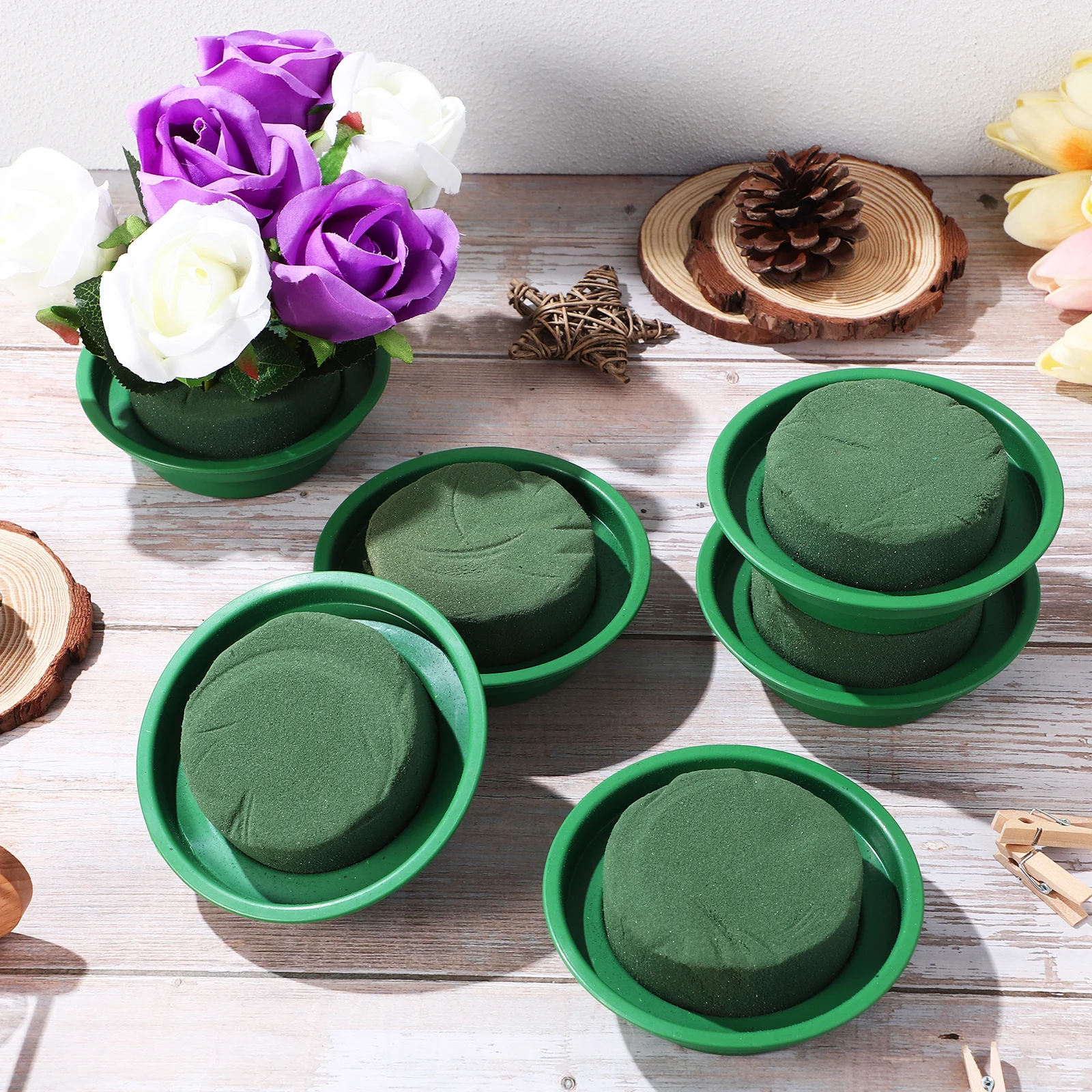 6 Pcs Round Flower Mud Blocks Wet Dry Arrangements Floral Base Absorbent Material Easy Shape Wedding Decor Green Foam Florist
6 Pcs Round Flower Mud Blocks Wet Dry Arrangements Floral Base Absorbent Material Easy Shape Wedding Decor Green Foam Florist
