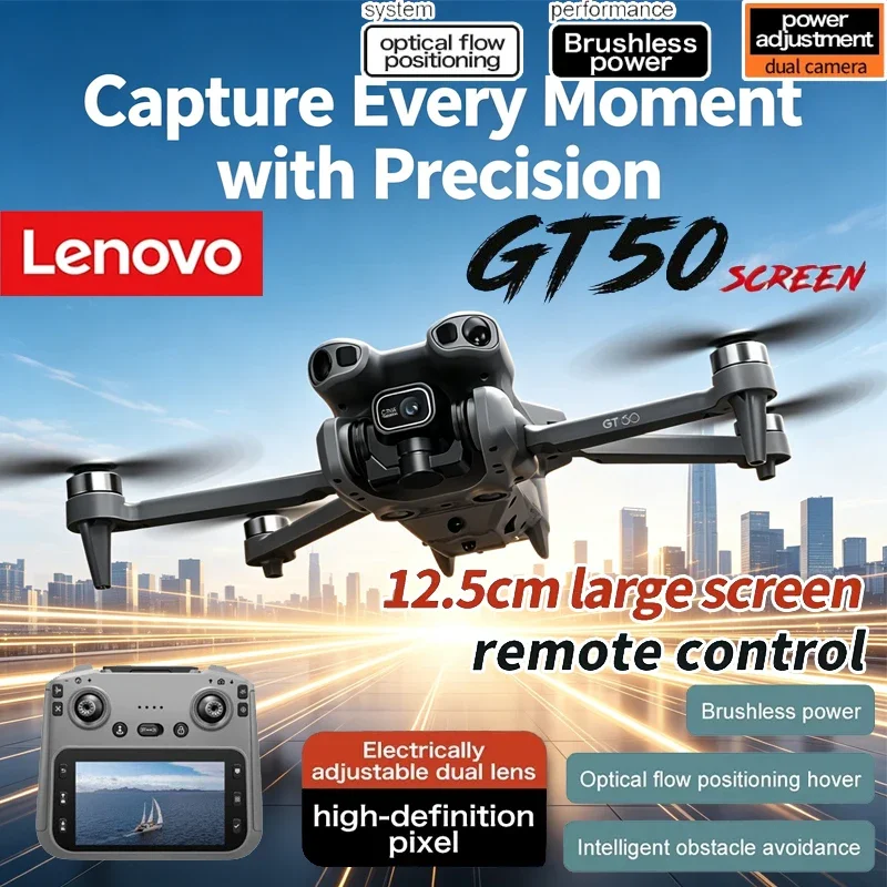 Lenovo GT50 HD Aerial Drone, Brushless Motor, Smart Obstacle Avoidance, Large Screen Remote Control, Foldable RC Quadcopter
Lenovo GT50 HD Aerial Drone, Brushless Motor, Smart Obstacle Avoidance, Large Screen Remote Control, Foldable RC Quadcopter