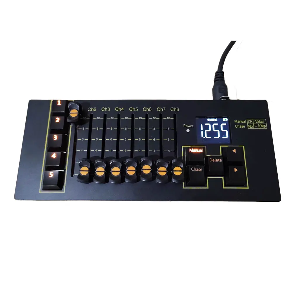 Мини-консоль для управления освещением, программируемый контроллер, диммер для сценического освещения с функцией RDM и встроенным перезаряжаемым аккумулятором
Мини-консоль для управления освещением, программируемый контроллер, диммер для сценического освещения с функцией RDM и встроенным перезаряжаемым аккумулятором