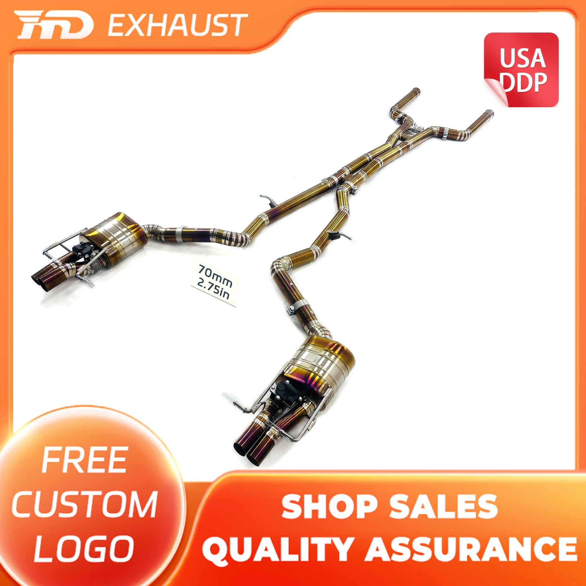 HMD Hot sale Titanium alloy Exhaust System Performance Exhaust Catback for Mercedes Benz AMG E63 W213 Muffler With Valve
HMD Hot sale Titanium alloy Exhaust System Performance Exhaust Catback for Mercedes Benz AMG E63 W213 Muffler With Valve