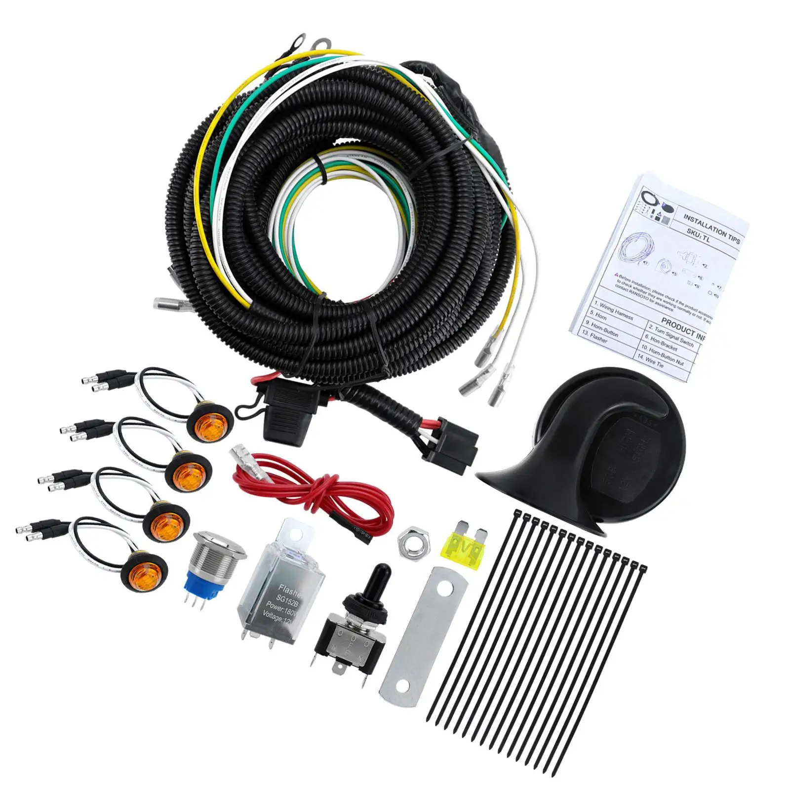 Turn Signal Kit with Extended Wire Harness Color Coded Wiring for UTV ATV Street Legal Off Road Accessories
Turn Signal Kit with Extended Wire Harness Color Coded Wiring for UTV ATV Street Legal Off Road Accessories