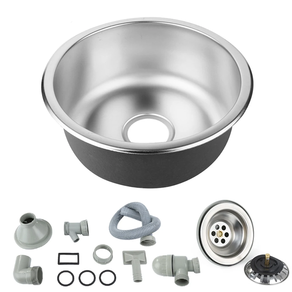 Round Kitchen Sink, Single Bowl Sink, Stainless Steel 42 x 42 x 20 cm Single Bowl, Built-in, Flush or Undermount Kitchen Sink
Round Kitchen Sink, Single Bowl Sink, Stainless Steel 42 x 42 x 20 cm Single Bowl, Built-in, Flush or Undermount Kitchen Sink