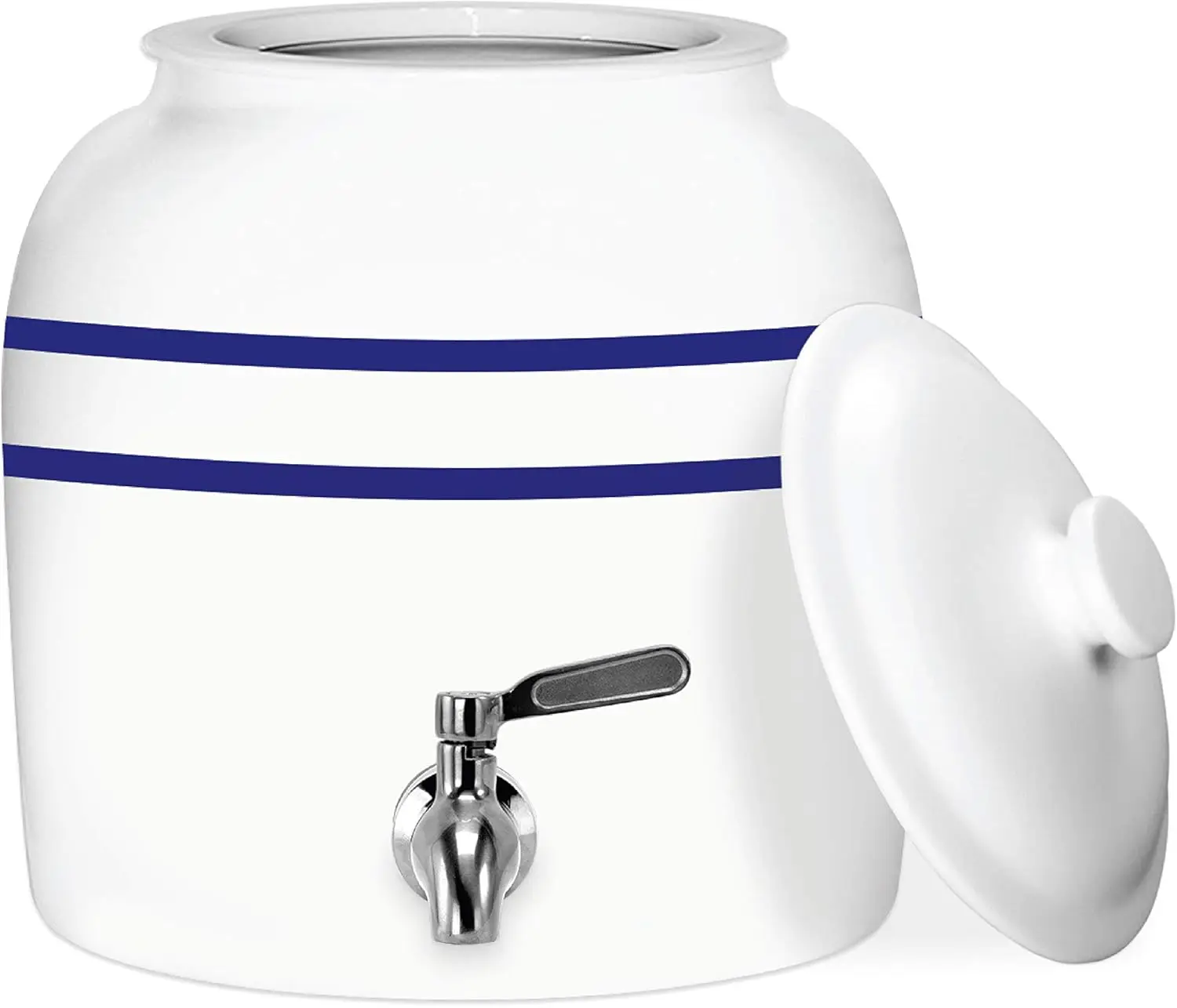 Geo Sports Porcelain Ceramic Crock Water Dispenser, Stainless Steel Faucet, Valve and Lid Included. Fits 3 to 5 Gallon Jugs. (Bl
Geo Sports Porcelain Ceramic Crock Water Dispenser, Stainless Steel Faucet, Valve and Lid Included. Fits 3 to 5 Gallon Jugs. (Bl