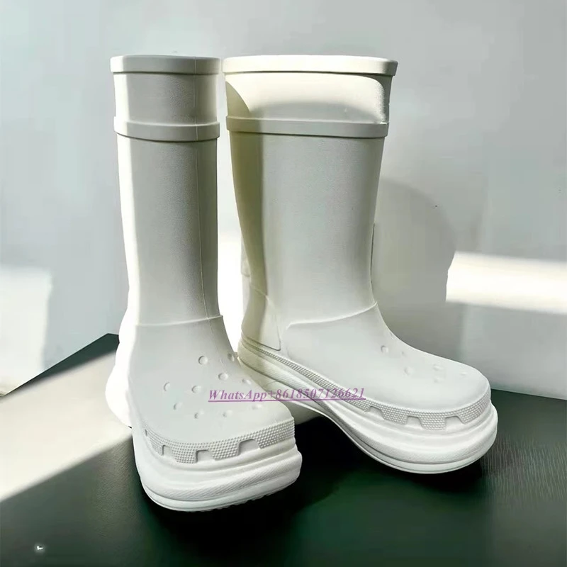 Solid Color Slip-On Boots Women's New Rain Boots Large Size Waterproof Knee High Boots
Solid Color Slip-On Boots Women's New Rain Boots Large Size Waterproof Knee High Boots